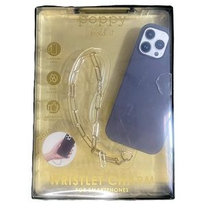 XO BY POPPY Phone Strap Chain Link Wristlet Gold New in Box